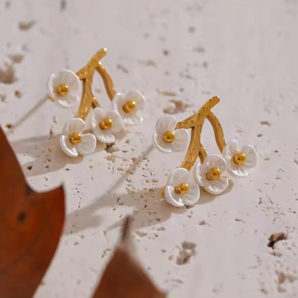 Cherry Blossom Gold Earrings